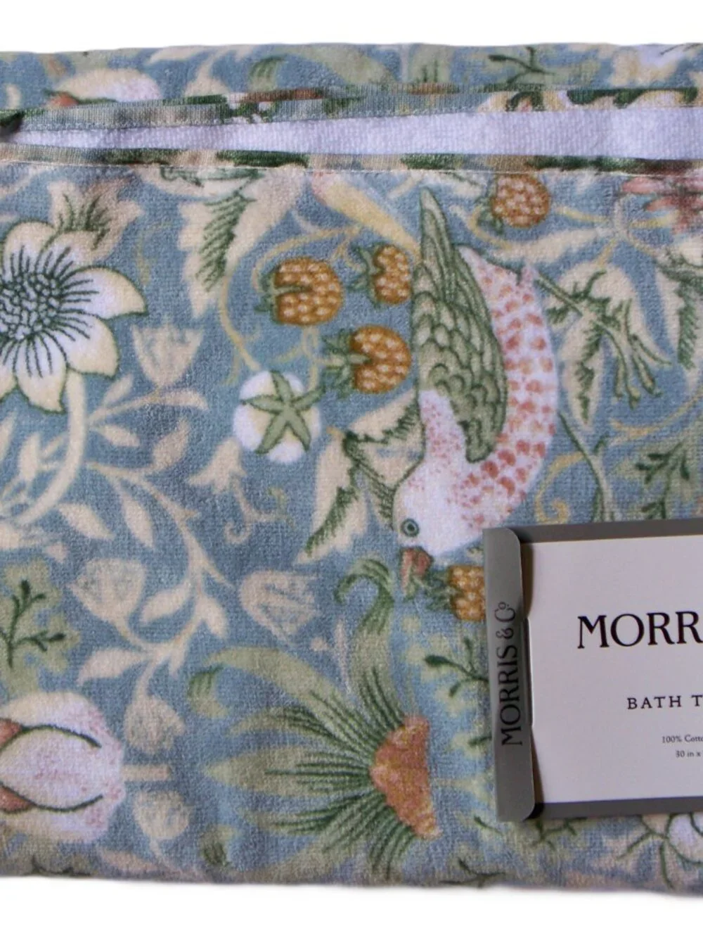 Morris & Co.  STRAWBERRY THIEF 4 Pc Bath Towel Set 2 Bath 2 Hand Cotton NWT